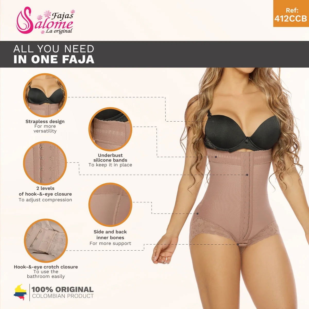 Fajas Salome 412-CCB - DHH Shapewear